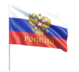 Флаг России с гербом на палке 60*90 CM